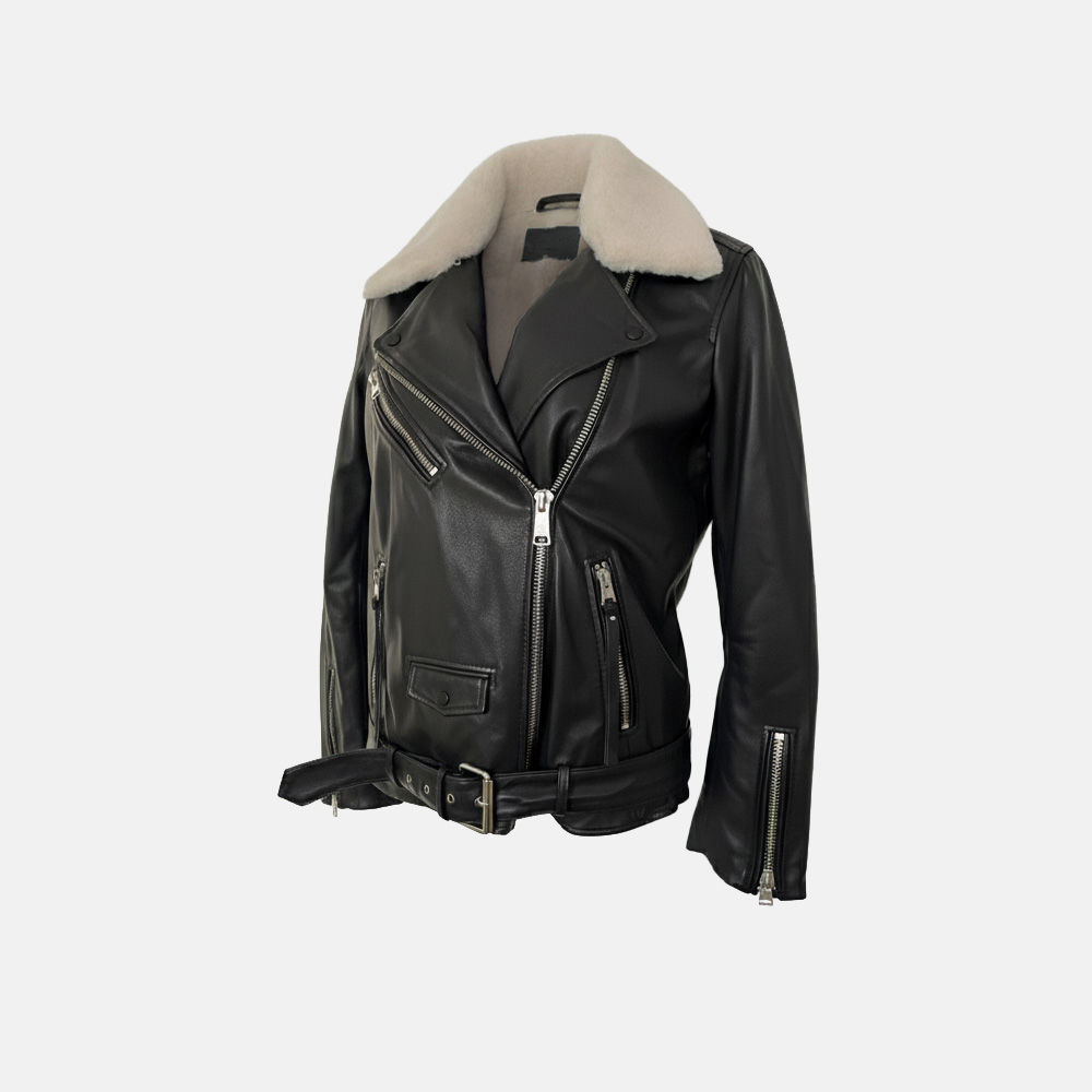 Super Flea Market+AllSaints+Black belted biker jacket +Brand archive 1